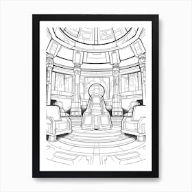 The Jedi Temple (Star Wars) Fantasy Inspired Line Art 4 Art Print