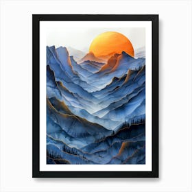 Sun abstraction painting 1 Art Print