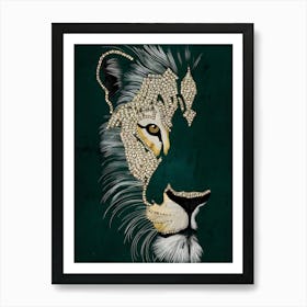 Lion With Diamonds Art Print