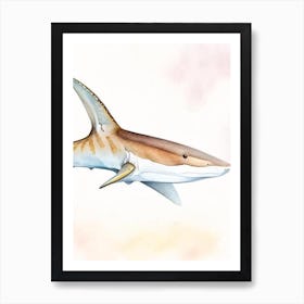 Cookie Cutter Shark 2 Watercolour Art Print