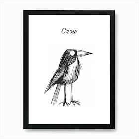 B&W Crow Poster Art Print