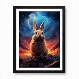 Kbgtron A Rabbit Colorful Lights In The Style Of Fantastical Cr E45b8f53 5f2f 4dab A3b1 27a9d06e7e7a Art Print