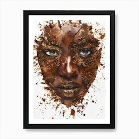 Gold Splashed Face Art Print