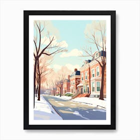 Vintage Winter Travel Illustration St Louis Missouri 2 Art Print