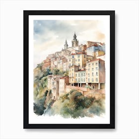 Monserrat Montevideo Uruguay Neighborhood, Watercolour 3 Art Print