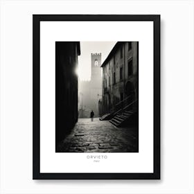 Poster Of Orvieto, Italy, Black And White Analogue Photography 1 Art Print