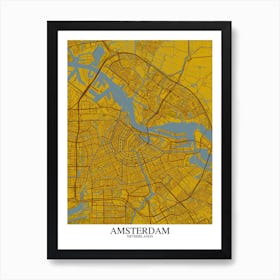 Amsterdam Yellow Blue Art Print