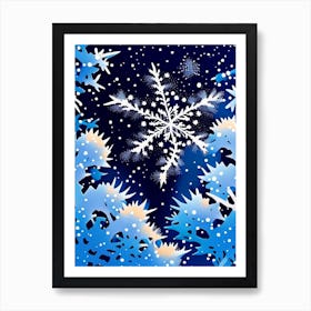 Fernlike Stellar Dendrites, Snowflakes, Pop Art Matisse 2 Art Print