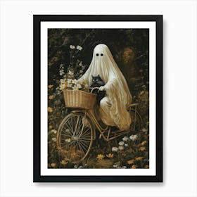 Ghost On A Bicycle Art Print