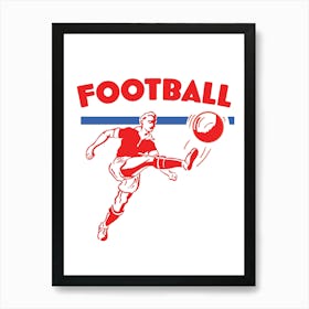 Football Player Kicking The Ball Art Print