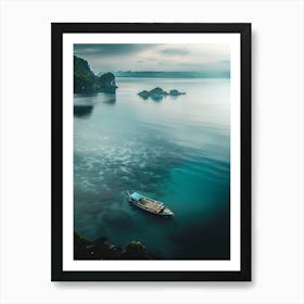 Small Boat In The Sea Art Print