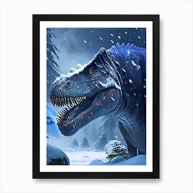 Cryolophosaurus Illustration Dinosaur Art Print