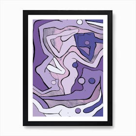 Ecstatic Nudes 2 Lilac Art Print