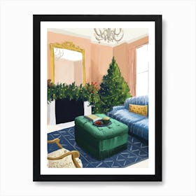 Christmas Living Room Art Print