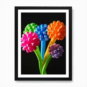 Bright Inflatable Flowers Scabiosa 1 Art Print