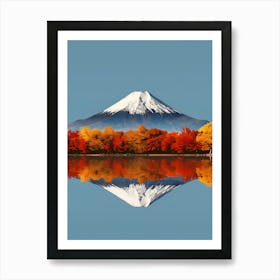 Mt Fuji - Autumn Trees Art Print