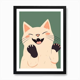 Peekaboo Cat Illustration 1 Art Print