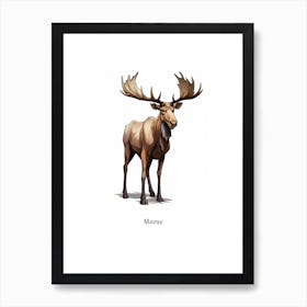 Moose Kids Animal Poster Art Print