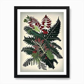 Japanese Holly Fern 1 Vintage Botanical Poster Art Print