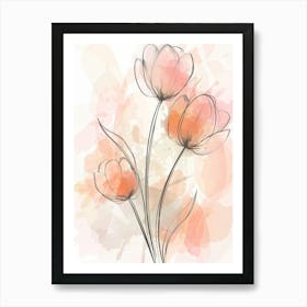 Watercolor Tulips 6 Art Print