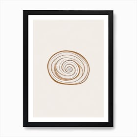 Cinnamon Bun Bakery Product Minimalist Line Drawing Art Print
