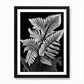 Felt Fern Linocut Art Print