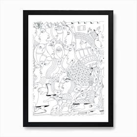 Hand made drawing. Hand drawn artwork. Art Print