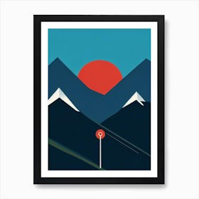 Heavenly, Usa Modern Illustration Skiing Poster Art Print