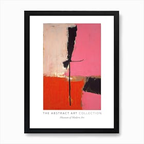 Pink And Black Abstract Painting 3 Exhibition Poster Art Print