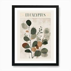 Eucalyptus Tree Minimal Japandi Illustration 4 Poster Art Print