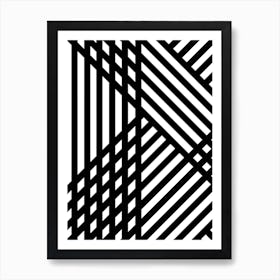 Abstract Black And White Lines Art Print
