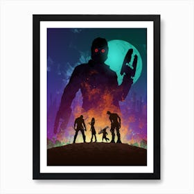 Guardians of The Galaxy silhouette Art Print