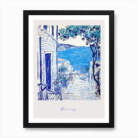 Rovinj Croatia 3 Mediterranean Blue Drawing Poster Art Print