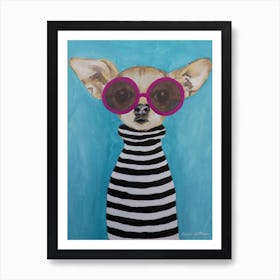 Stripy Chihuahua Art Print