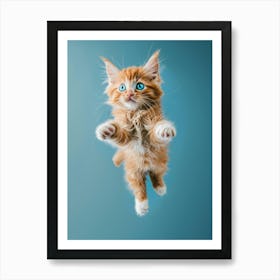 Cute Kitten In The Air Art Print