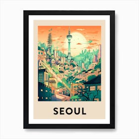 Seoul 4 Vintage Travel Poster Art Print