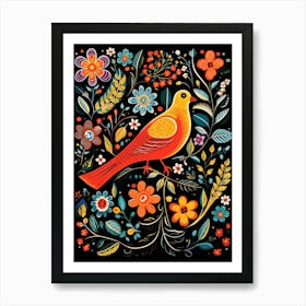 Folk Bird Illustration Pigeon 2 Art Print