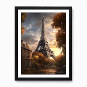 Eiffel Tower Paris France Dominic Davison Style 10 Art Print