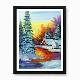 winter sunset Art Print