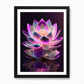 Pink Lotus Holographic 3 Art Print