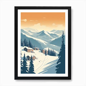 Sun Peaks Resort   British Columbia, Canada, Ski Resort Illustration 1 Simple Style Art Print