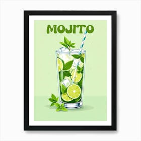 Cuba Mojito Cocktail V 05 Art Print