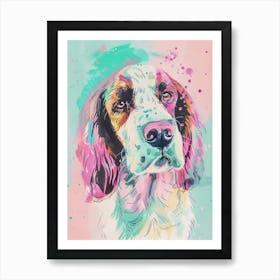 Pastel Watercolour Irish Setter Dog Line Illustration 1 Art Print