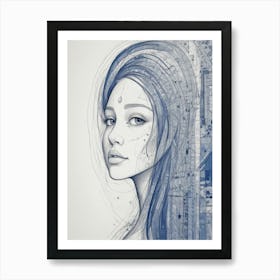 Woman'S Face 1 Art Print