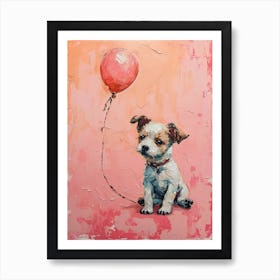Cute Dog 6 With Balloon Art Print