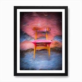 Worn Red Chair Art Print