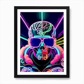 Neon Skull 21 Art Print