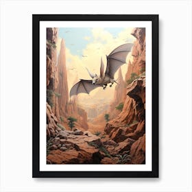 European Free Tailed Bat Flying 3 Art Print