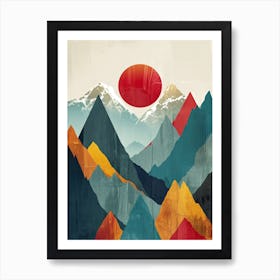 Minimalist Peaks: Mountain Muse Art Print