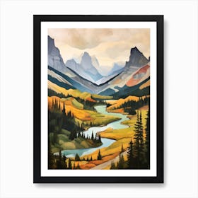 Autumn National Park Painting Yoho National Park British Columbia Canada 2 Art Print